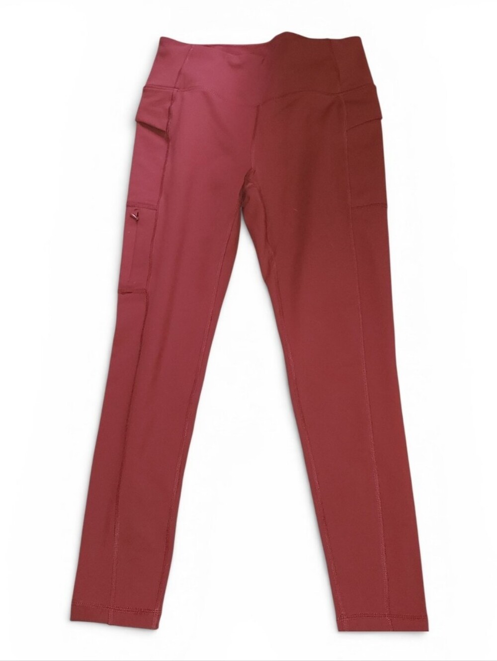 Avalanche Large High-Waist Maroon Workout Leggings with Side Pocket - Picture 3 of 8